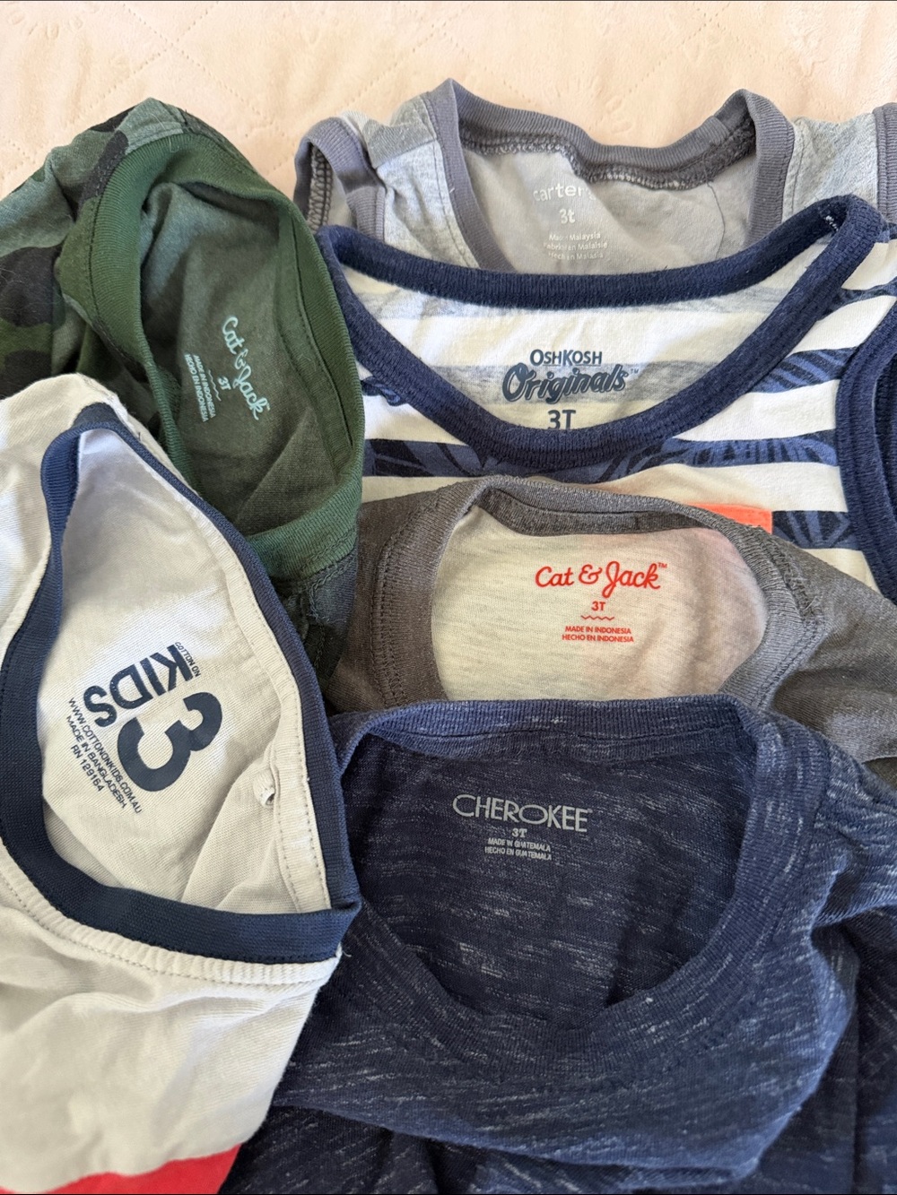 Cat & Jack Boys' Mixed Long Sleeve & Tank Tops - Navy, Gray, Green, Red size 3T - Picture 8 of 8